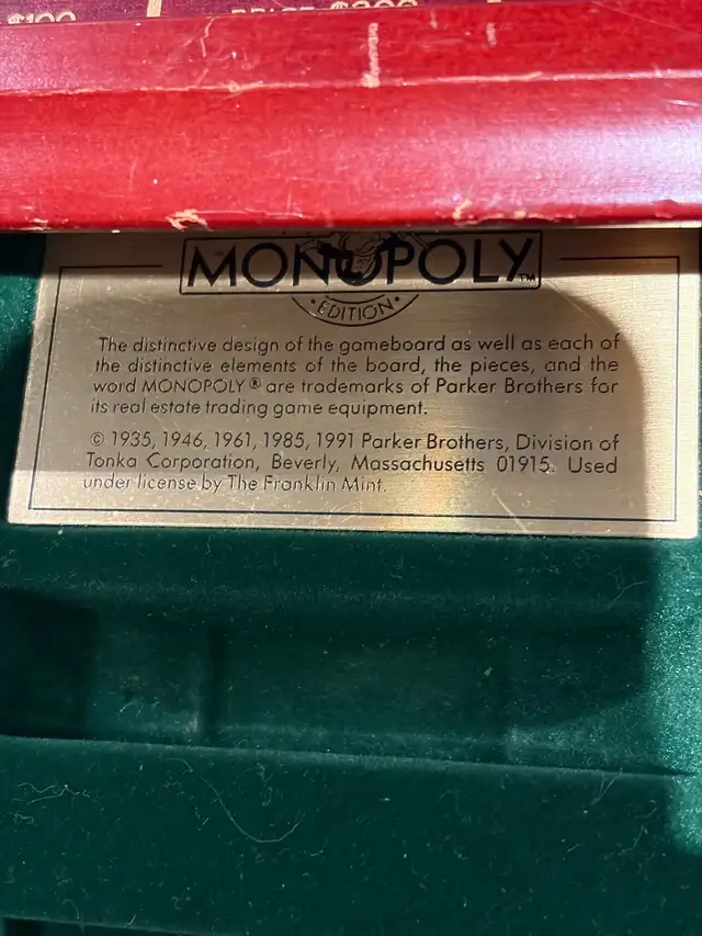 Jeu Monopoly Deluxe de Franklin Mint in Toys & Games in City of Montréal - Image 11