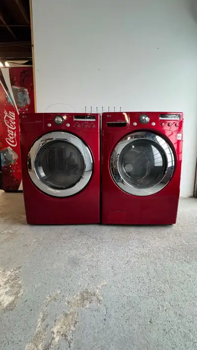 Set 27 washer dryer front load LG  red KL Sudbury Appliancecs, View more