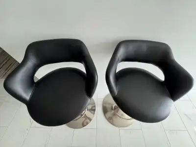 Two swivel bar stools, View more