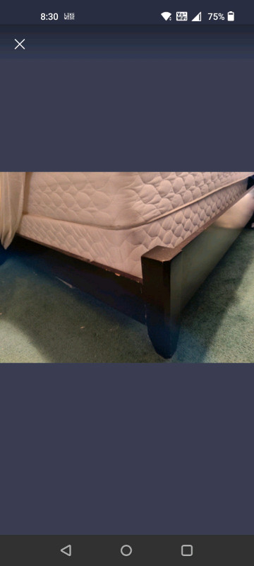  Dark Wood Bed frame - King/Queen in Beds & Mattresses in Oakville / Halton Region - Image 2