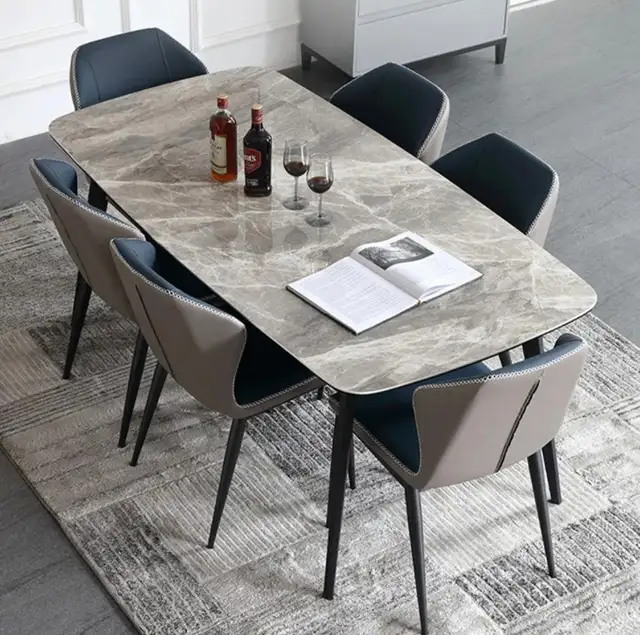 Brand New Marble Dining Table with 6 Chairs in Dining Tables & Sets in Hamilton - Image 3