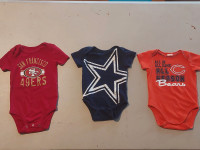 NFL baby onesies, cowboys, bears, NinersMint$5 each
