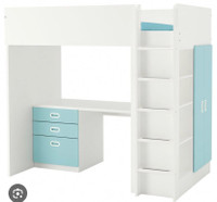 Ikea loft bed with desk 