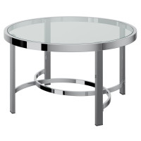 Chrome glass round coffee table