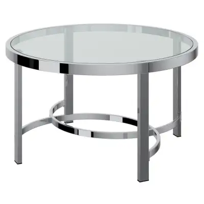 Modern chrome glass coffee table will look great in any room ! Dimensions in inches are 32 x 32 x 18...