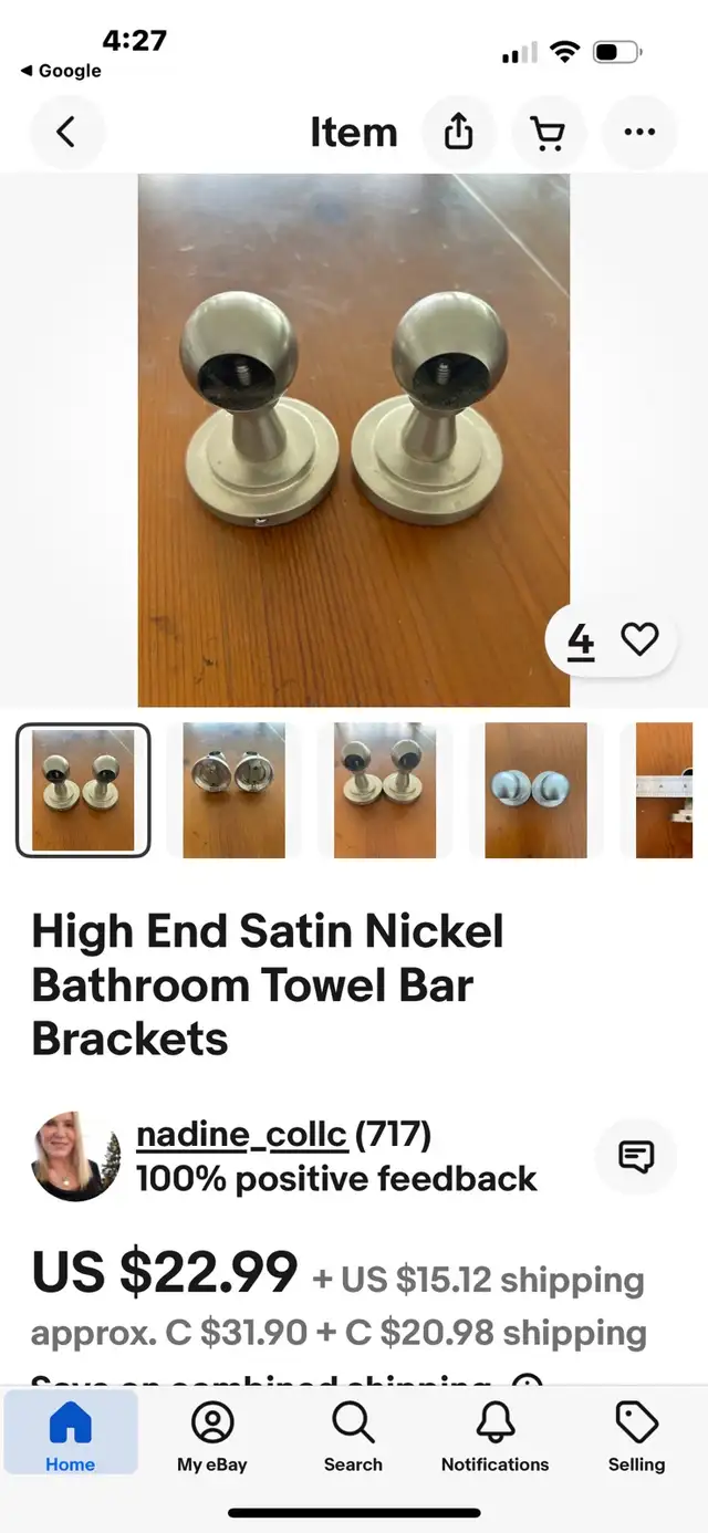 6 High End Satin Nickel Bathroom Towel Bar Brackets in Plumbing, Sinks, Toilets & Showers in Regina - Image 4