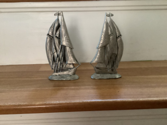 2 SEAGULL PEWTER SCHOONERS in Home Décor & Accents in Bedford