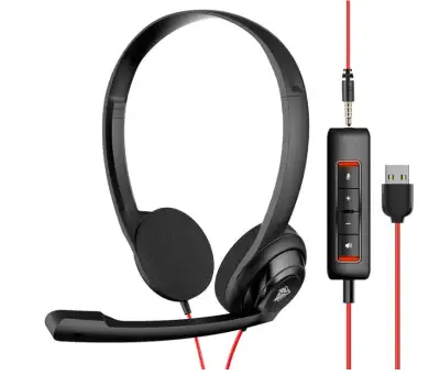 USB Computer Headset with Clear Chat Microphone, Lightweight, View more