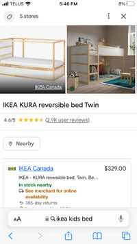 IKEA kids reversible bed 