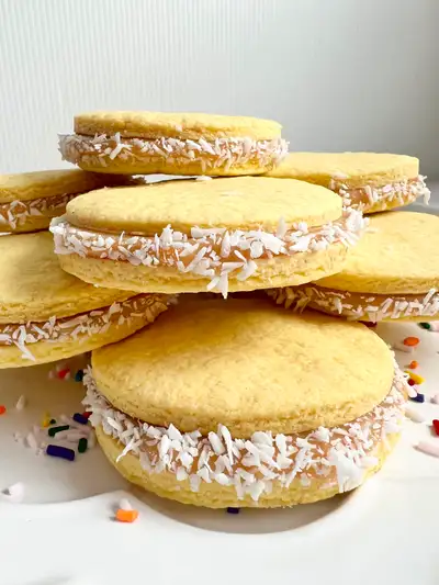 Deliciosas Autenticas Galletas Caseras (alfajores). Hechas con amor y a mano tanto la masa como el r...