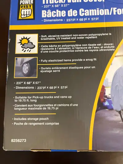 New never used truck/van cover. Cash only. If ad is up it’s available.