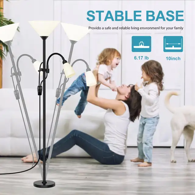 NEW IN BOX: 2-in-1 Torchiere Floor Lamp, Modern Standing Lamp in Indoor Lighting & Fans in Markham / York Region - Image 7