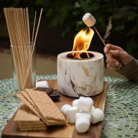 NEW Tabletop Fire Pit with Marble Effect — Indoor Smores Maker