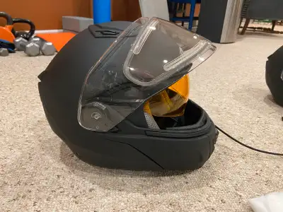 Snowmobile Helmets - 1 L & 1 Sm.  Mat black, excellent con, View more