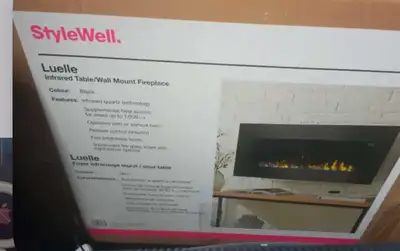 Electric indoor fireplace w heating & multi colour ambient light, View more