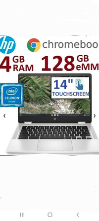 Bnib Hp chromebook convertible laptop Touch Screen 14", 128 GB