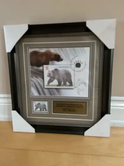 Canada Post $8 Grizzly Bear framed 2014, View more