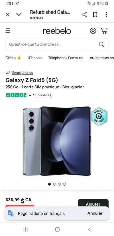 Perdu : téléphone Samsung Fold 7, View more