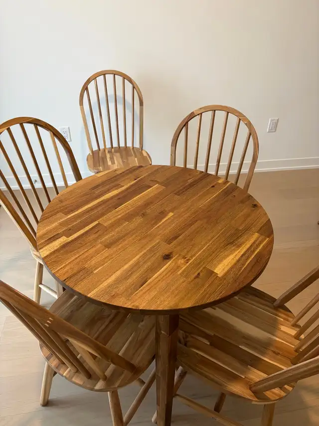 Solid wood dining table and 5 chairs in Dining Tables & Sets in Mississauga / Peel Region - Image 4