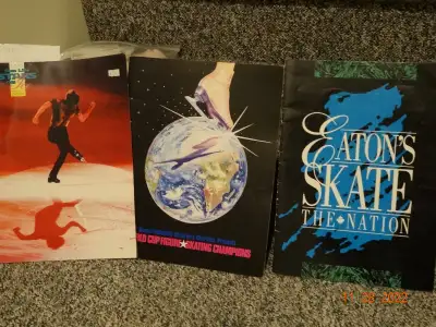 3 large programmes from different ice skating events. 1. Eatons skate the nation. 14 inches x 11 . y...