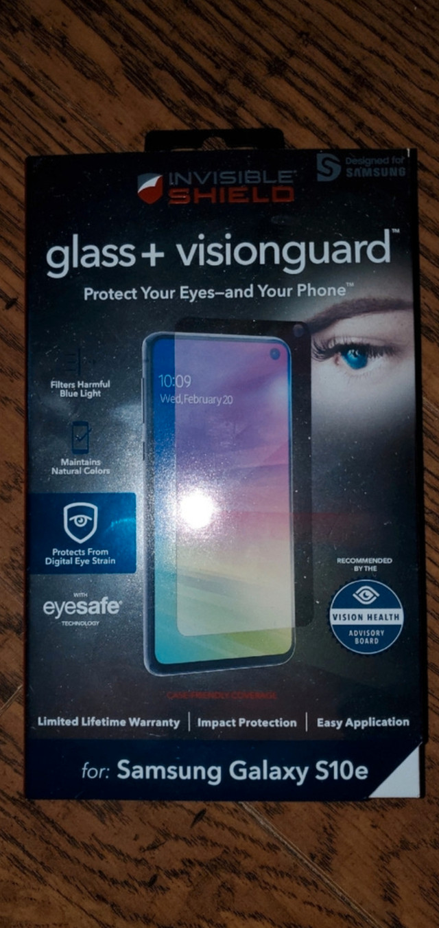 New Samsung Galaxy S10e glass plus vision guard $20 in Cell Phone Accessories in Woodstock