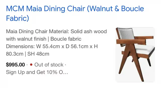 Brand New Maia Walnut Dining Chair in Chairs & Recliners in City of Toronto - Image 3