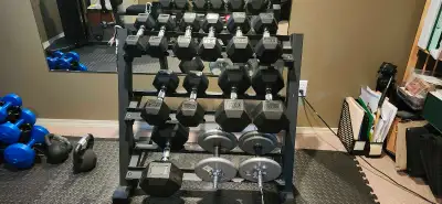 Dumbbell weights and rack, View more