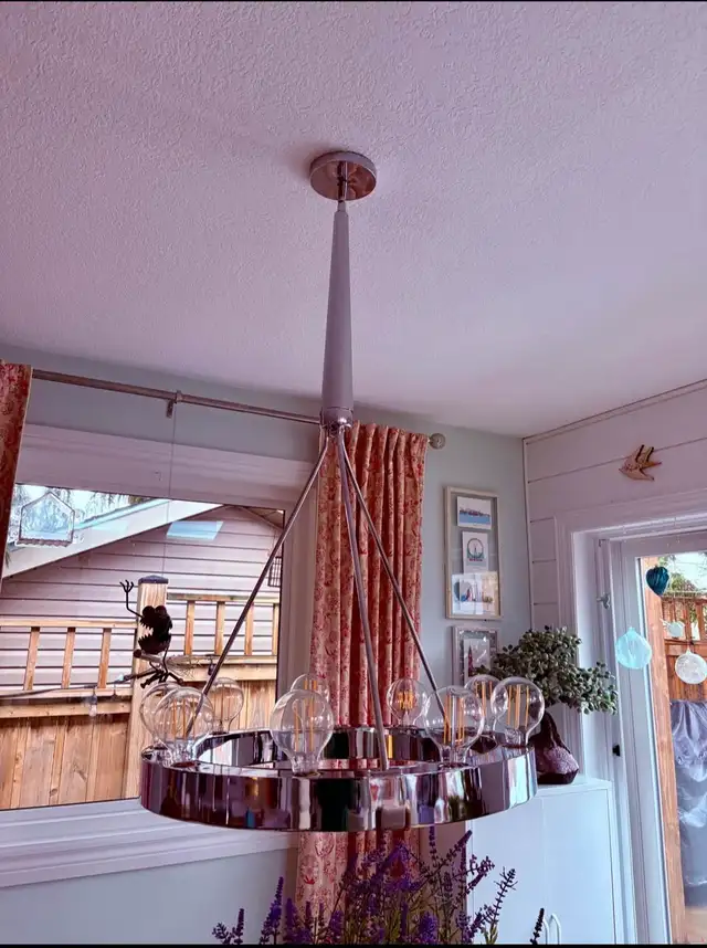 Chandelier designer chrome/edison bulbs in Indoor Lighting & Fans in Kitchener / Waterloo - Image 4