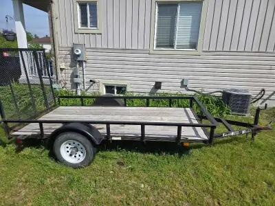 Solid 10x5 ft utility trailer ready to go! Size: 10 ft long x 5 ft wide Hitch: Requires standard 2-i...