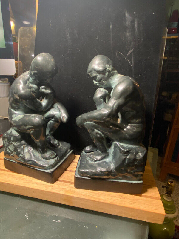 Figures Bookend Ceramik 2 Pc Thinking Man in Arts & Collectibles in Vancouver - Image 3