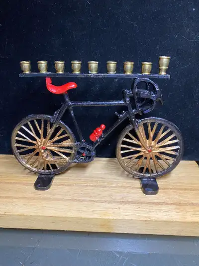 Collectible Bicycle Hanukkah Menorah, View more