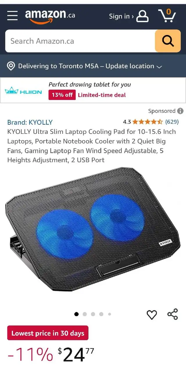 Kyolly Laptop Cooler in Laptop Accessories in Markham / York Region - Image 2