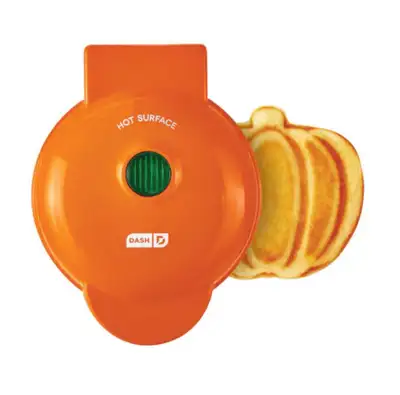 WAFFLE MAKER PUMPKIN： pumpkin color, unopened packaging, View more