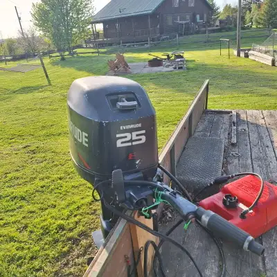 1989 25hp 2 stroke OB motor. Electric start long shaft. Runs good. $900.00 obo. PLEASE CALL Keith @5...