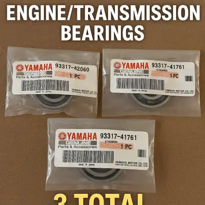 Yamaha OEM Engine/Transmission Bearings – Brand New (3 Total) Description: Brand-new sealed Yamaha O...
