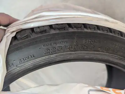 Bridgestone WS90 winter tires from a staggered tire vehicle. 2 tires - 225/40R18 2 tires - 255/35R18...