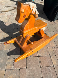 Solid wood rocking horse