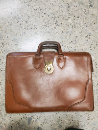 Vintage Brown Leather File Bag/briefcase  School, Lawyer, Doctor