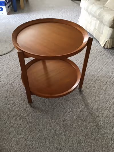 Danish Mid-Century (60’s) “Modern Round Service Teak Tea Trolly” by Sika Mobler, 1960’s. Beautiful t...