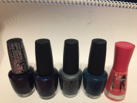 OPI Nail lacquer and Bourjous lot of 5- Full, never used