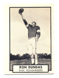 1962 Topps Canadian CFL Ron Dundas #2 Sask. Roughriders NM SHAPE