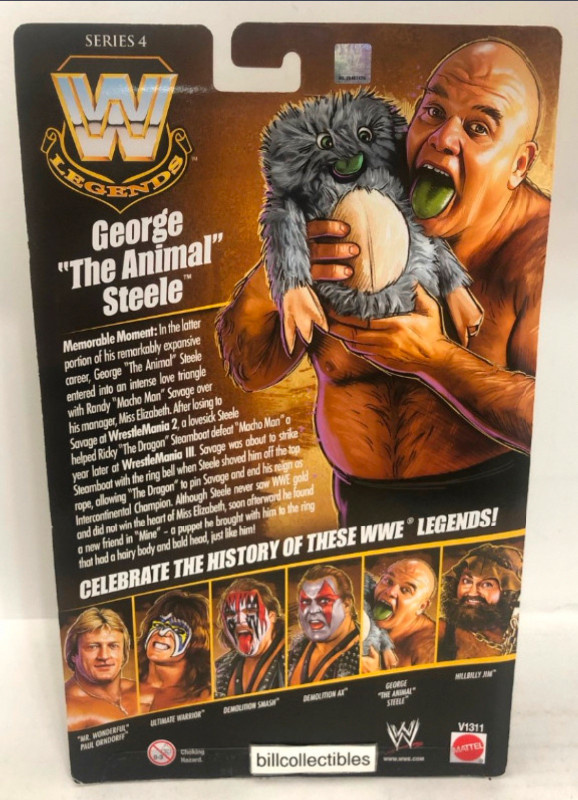 George “The Animal” Steele - WWE Legends Series 4, Mattel 2010 in Toys & Games in Peterborough - Image 2