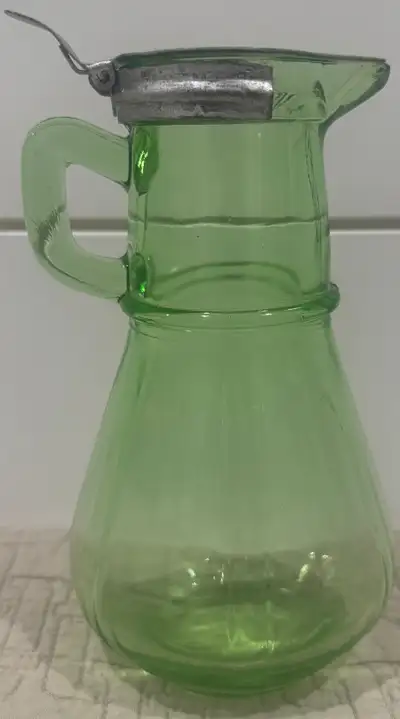 Depression Glass Maple Syrup Pitcher, View more