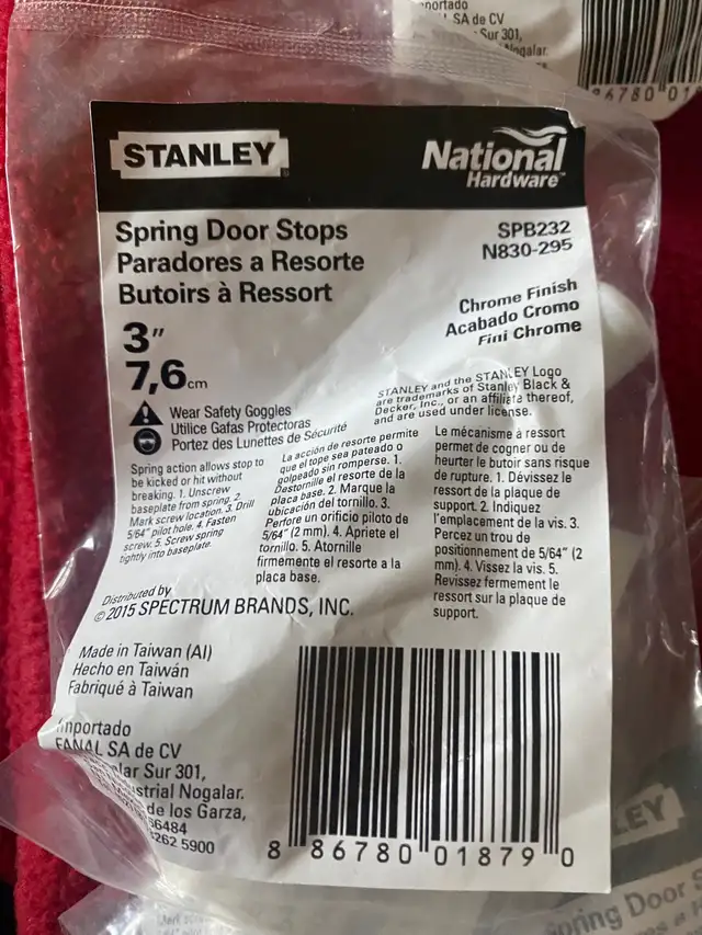 NEW Stanley Spring Door stops