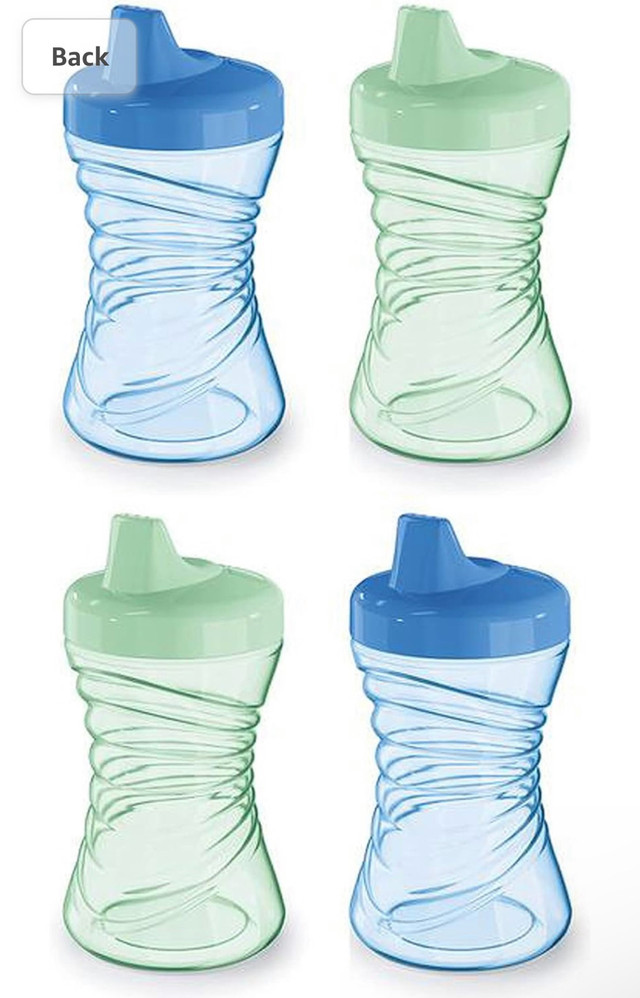 NUK Fun Grips Hard Spout Sippy Cup, 10oz, 4 Pack, Blue/Green in Feeding & High Chairs in Markham / York Region