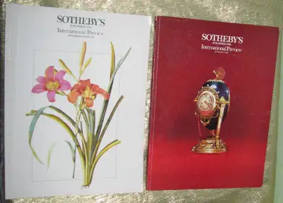 TWO CATALOGUES: SOTHEBYS INTERNATIONAL REVIEW JUNE/ JULY 1985, 100 Coloured Illustrations, 90 pgs.,...