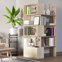 Bookcase with Rotating Storage Shelf, Multifunction Bookshelf, S