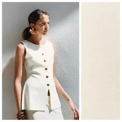 Zara S Gold Button Knitted Vest Top Ecru, View more