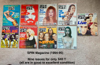 SPIN Magazine (1994-95) - 9 issues - only $40 !!