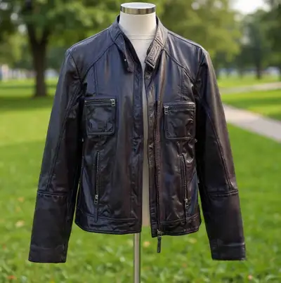 Bailey 44 Women’s Black Lambskin Leather Moto Jacket – Size XL , View more